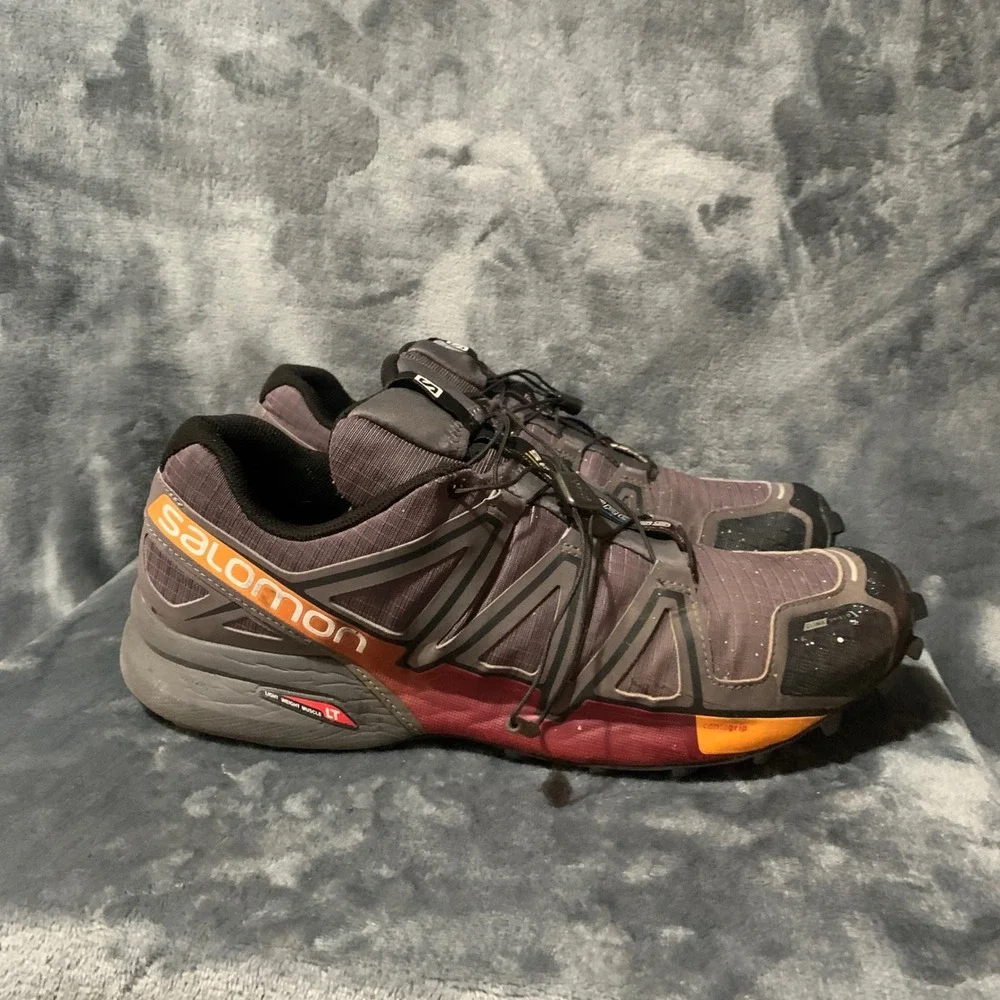 Salomon Speedcross 4 Mens Trail Running Shoes Size 13 Gray Black 383128 Flaw